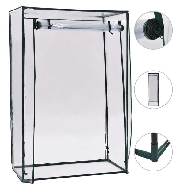 vidaXL Greenhouse Green frame and transparent cover