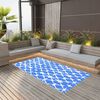 vidaXL Outdoor Carpet Blue and White Polypropylene 63 x 90.6 in