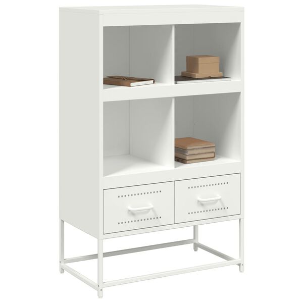 vidaXL Highboard White Cold-rolled steel 27.0 x 15.4 x 43.9 in Highboard