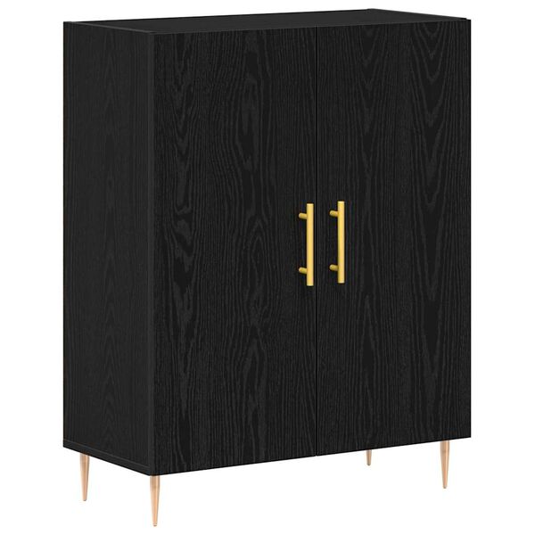 vidaXL Sideboard Black Oak 27.36 x 13.39 x 35.43 in Engineered Wood