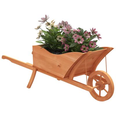 vidaXL Wheelbarrow Planter 50.4"x17.9"x16.9" Solid Wood Fir
