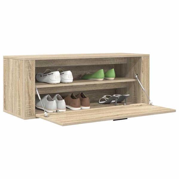 vidaXL Wall Shoe Cabinet Sonoma Oak Engineered Wood Compact
