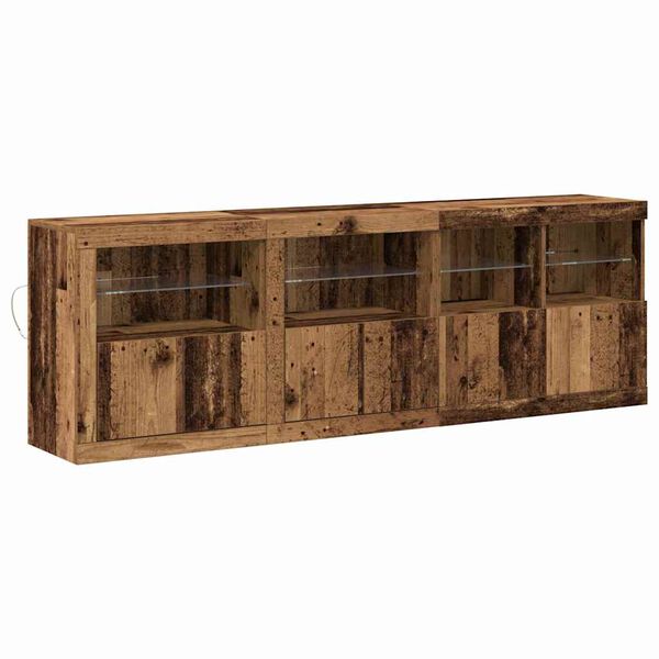 vidaXL Sideboard Old wood 202 x 37 x 67 cm Engineered wood