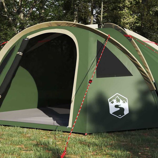 vidaXL Camping Tent with Roof Green 308 x 268 x 130 cm Polyester