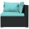 vidaXL Garden Lounge Set Black, Water blue