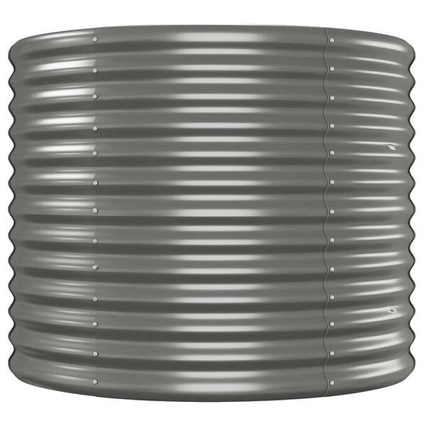 vidaXL Garden Raised Bed Grey Powder-coated steel Large Tough