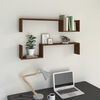 vidaXL Wall Shelf Set of 2 Brown oak Engineered wood 39.4x5.9x7.9 in