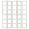 vidaXL Room Divider 5 Panels White Solid Wood Paulownia