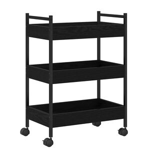 vidaXL Kitchen Trolley Black oak 50 x 30 x 70 cm Engineered wood