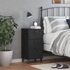 vidaXL Bedside Table Black Engineered wood, plastic Compact