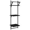 vidaXL Wall Shelf Set of 2 Black Engineered wood, metal Medium