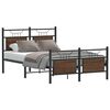 vidaXL Bed Frame Smoked oak Engineered wood and steel Double Bed Frame