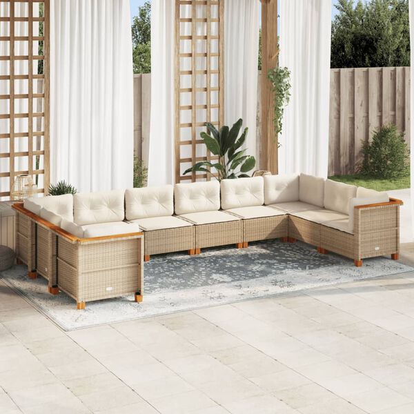 vidaXL Garden Sofa Set Beige PE Rattan Modular Garden Sofa Set Other