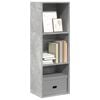 vidaXL Bookcase Concrete Grey Engineered Wood Medium Bookcase