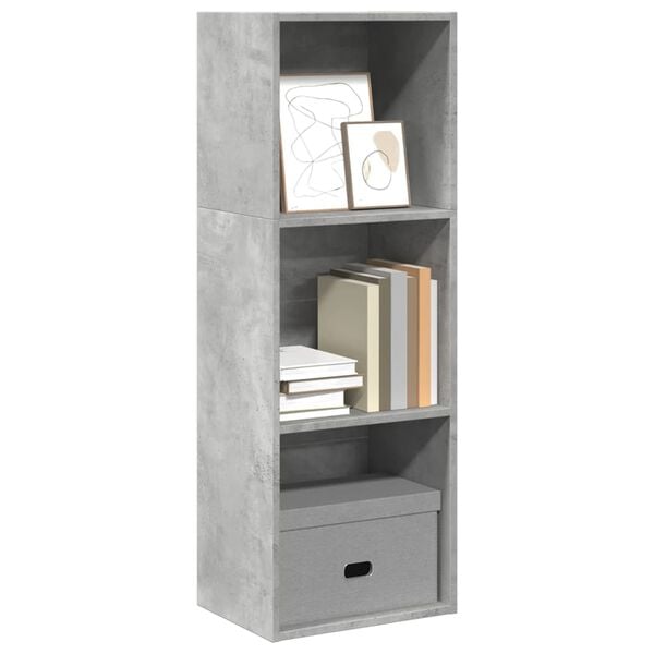vidaXL Bookcase Concrete Grey Engineered Wood Medium Bookcase