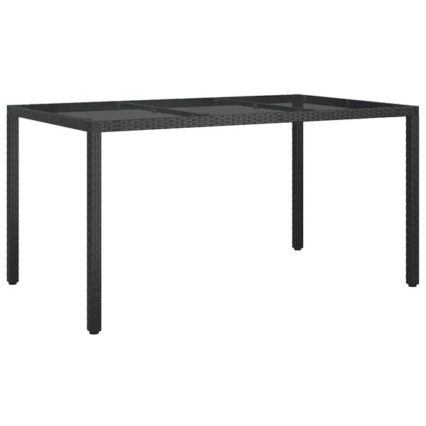 vidaXL Garden Dining Table Black 59.1" x 35.4" x 29.5" Poly rattan