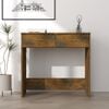 vidaXL Desk Smoked Oak Engineered Wood Compact Desk Rectangular
