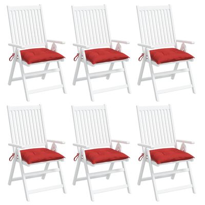 vidaXL Chair Cushions 6 pcs Red 15.7"x15.7"x2.8" Oxford Fabric