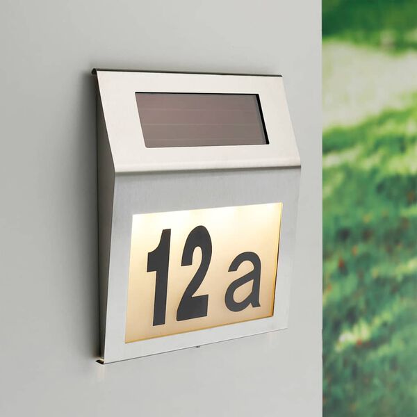 HI Doorplate Lamp Metallic Stainless steel, Plastic Medium Solar