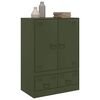 vidaXL Highboard Olive Green Cold-Rolled Steel 26.4x15.4x37.4 in