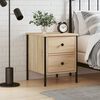 vidaXL Bedside Cabinet Sonoma Oak Engineered Wood, Iron Adjustable Feet