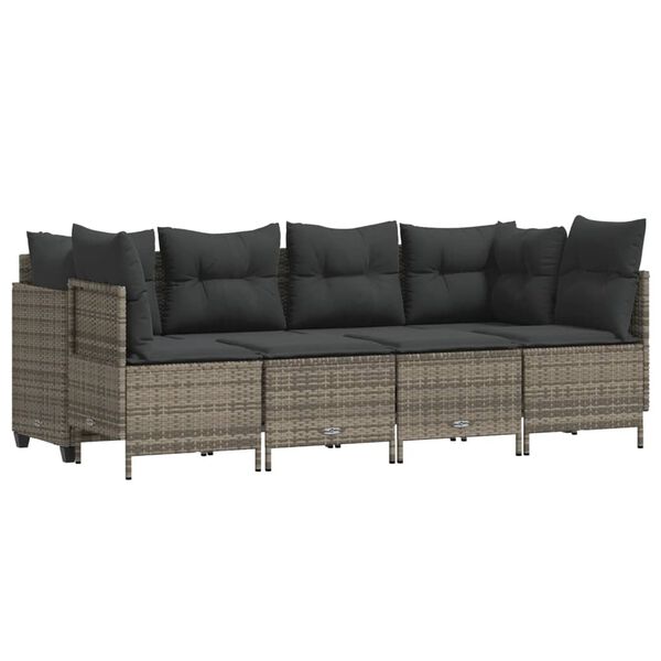 vidaXL Garden Sofa Set Grey