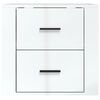 vidaXL Wall-mounted Bedside Cabinet High gloss white Engineered wood