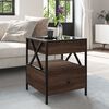 vidaXL Coffee Table Brown Oak Engineered wood, glass, metal Compact