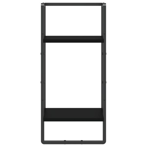 vidaXL Wall Shelf Black Engineered Wood Medium Wall Shelf Rectangular