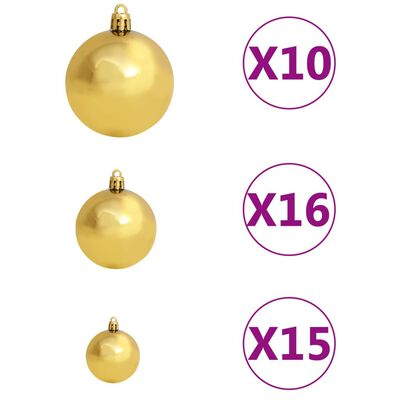 vidaXL Upside-down Artificial Pre-lit Christmas Tree with Ball Set 82.7"