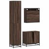 vidaXL Bathroom Furniture Set Brown Oak Engineered Wood, Metal, Glass Tall