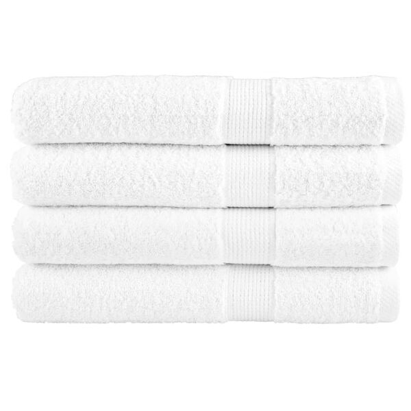 vidaXL Towel Set of 4 White 100% cotton Large Towel Rectangular