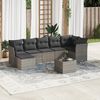 vidaXL Garden Sofa Set Grey PE rattan, powder-coated steel Large