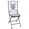 vidaXL Mosaic Bistro Set Blue and white Powder-coated iron and ceramic tiles