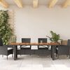vidaXL Garden Table Black PE rattan, powder-coated steel, solid acacia wood