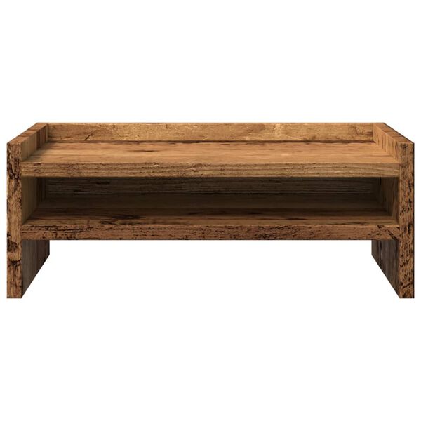 vidaXL Monitor Stand Old Wood 16.5x9.4x6.3" Engineered Wood