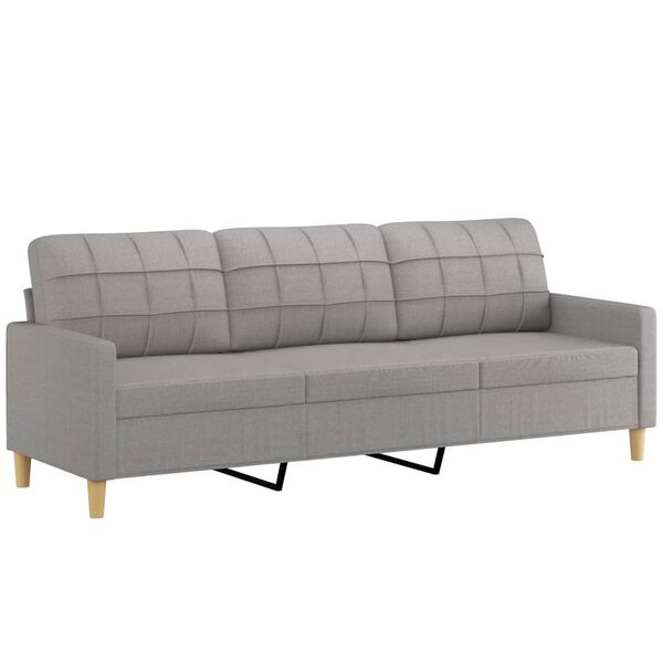 vidaXL 3-Seater Sofa Light Gray 82.7" Fabric