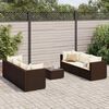 vidaXL Patio Lounge Set Set of 6 Brown, Cream White