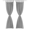 vidaXL Micro-Satin Curtains 2 pcs with Loops 55.1x88.6" Grey
