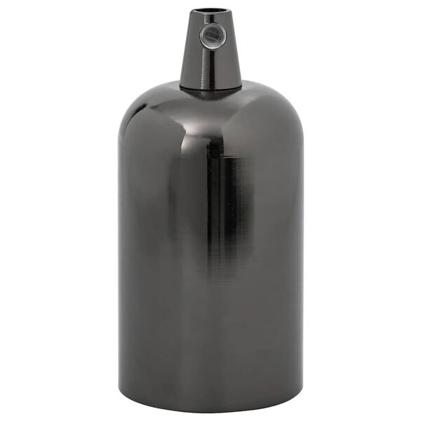 vidaXL Lamp Holder Glossy Black Aluminum Standard Durable Lamp Holder