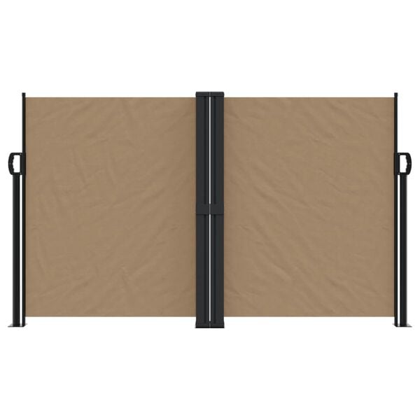 vidaXL Retractable Side Awning Taupe 100% polyester with PU coating