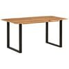 vidaXL Dining Table Acacia with Black Legs Solid Acacia Wood