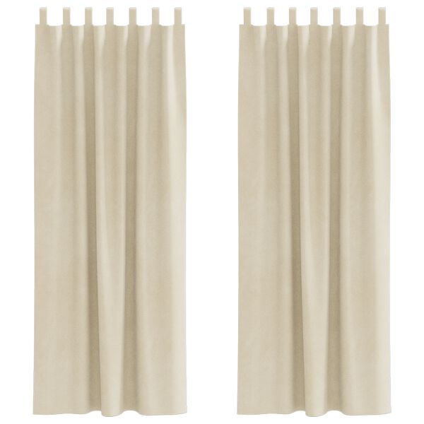 vidaXL Blackout Curtains 2 pcs Cream 55.12 x 96.46 in Velvet