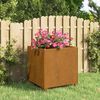 vidaXL Planter Rusty Corten Steel Medium Tough Planter Square