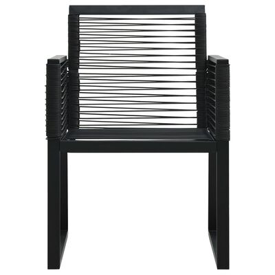 vidaXL Patio Chairs 4 pcs Rope Rattan Black