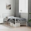 vidaXL Bed Frame White Powder-coated steel Twin Bed Frame Rectangular