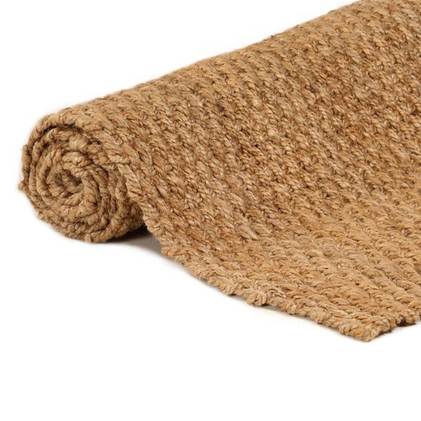 vidaXL Rug Natural Jute Tone Ringspun Jute Yarn 63 x 90.6 in Durable