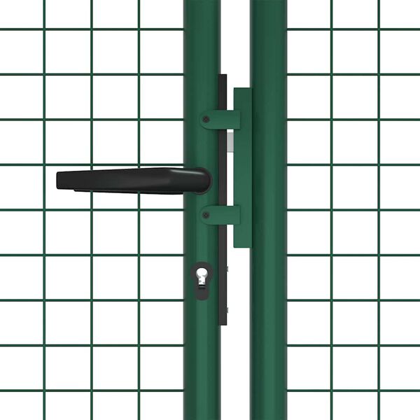 vidaXL Mesh Garden Gate Steel 157.5x49.2" Green