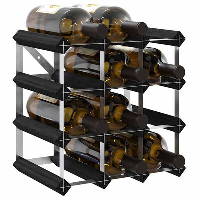 Corner of the wine rack with cross-brace and a portion of the frame.