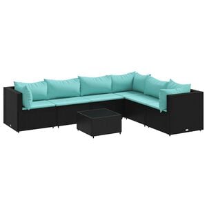 vidaXL Patio Lounge Set Black